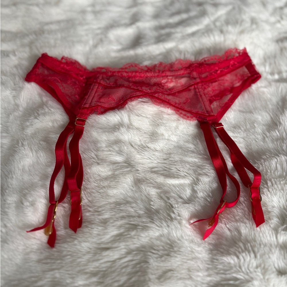 Victoria's Secret Red Lace Garter Belt